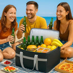 musbus Insulated Food Delivery Bag Cooler Bags Keep Food Warm Catering Therma for doordash Uber Eats Catering Shopper hot BLACK travel grocery pizza portable beach soft sided