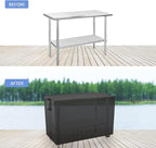 Outdoor Prep Table Cover 36 Inch,Waterproof Patio Stainless Steel Metal BBQ Table Cover All Season Protection for Outdoor Table - 36 x 30 x 35 Inch