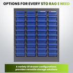 Part Cabinet with 40 Drawers, Shelves & Label Stickers - Bolt and Nut Organizer Bolt Bin Cabinets, Robust Steel Tool Storage Cabinet for Hardware Organization Small Items and Parts