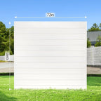 69" H x 72" W White Aluminum Privacy Fence Panel – Modern Pre-Assembled Garden Screen – Easy Install, Weatherproof Outdoor Fence for Yard, Pool, or Patio Enclosure