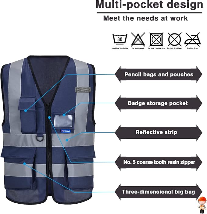 safety vest for women navy blue