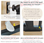 Lumizone Extra Tall Cat Gate 61.02" High Pressure Mounted Extra Wide 34.06"-38.38" (17Sizes) 1.37" Gap No Drilling Auto-Close Tall Pet Gate for Dogs (Black, 34.06"-38.38" W)