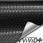 VViViD+ Honeycomb Matte Black Medium Pattern Car Wrap Vinyl (1ft x 5ft)