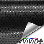 VViViD+ Honeycomb Matte Black Medium Pattern Car Wrap Vinyl (1.5ft x 5ft)
