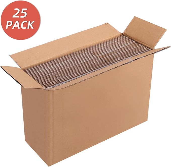 25 Pack Small Shipping Boxes 7x5x3 Inches, White Corrugated Cardboard Box for Shipping, Packing, Business, DIY