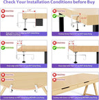 Univivi No Drill Under Desk Cable Management Tray, 28" Cord Organizer for Table, Clamp/Screw Mount Desk Cable Management, Premium Fabric Cable Management Tray for Office, Home