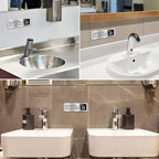 Faittoo Employees Must Wash Hands Before Returning to Work Sign, (8 Pack) Rust Free Brushed Aluminum Sign with Symbols, Self-adhesive, for Restaurant, Salons, Hotel, Rest Stops, Public Restrooms