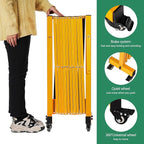 11FT Industrial Expandable Barricade Folding Security Gate with Wheels,Retractable Driveway Gate with Aluminum Fence(Yellow, 11FT)
