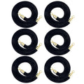 6 Pack Velvet Rope, 5 Feet Black Velvet Stanchion Rope with Gold Polished Hooks, Crowd Control Queue Line Barrier Rope Hanging Ropes for Hotels, Movie Theaters, Grand Openings, Carpet Event