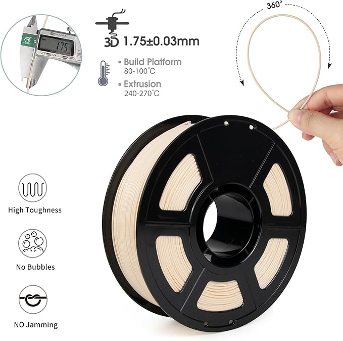 iSANMATE ASA Filament 1.75mm Skin 1KG, UV & Weather Resistant 3D Printer Filament Perfect for Outdoor Functional Parts, Dimensional Accuracy +/- 0.02mm, 1kg Spool (2.2lbs)