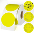 CLASSY 2" Circle Thermal Sticker Label - Multi-Purpose Self-Adhesive Round Direct Thermal Labels for Name Tags, Inventory, Color Coding, Logo Design (750 Labels/Roll, Yellow)