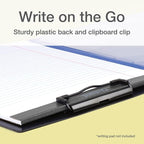 Oxford Clipboard Folio with Storage, 4 Pockets, Penholder, 2 Pack, 2 Color Combos (Gray/Black, Blue/Black), Great Nursing, Office, Classroom Clipboard (82177)