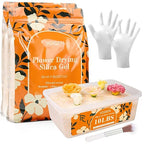 VOISEN Silica Gel Flower Drying, 10LBS Silica Gel for Drying Flowers,Color Indicating Flower Preservation Kit Contains Flowers Desiccant, Brush, Gloves, Plastic Box