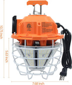 NS 150W LED Temporary Work Light, 24750LM Linkable Daylight White 5,000K Portable Hanging Lamp Jobsite Lighting Stainless Steel Protective Cover for Outdoor Construction High Bay Warehouse