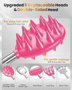 Upgraded Reinforced Telescoping Back Scratcher with 5 Detachable Heads, Larger Scratching Tips, Stocking Stuffer & White Elephant Gifts for for Men Women Adults