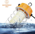 80W LED Temporary Work Light 12000Lm 5000K Construction Lights Led Work Light IP67 Dust Waterproof Portable Lights with Stainless Steel Guard Hook for Mine Wharf Job Site Garage Factory Lighting