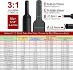 Chanzon 3:1 Ratio - 80ft Roll - Heat Shrink Tubing 3/32" (2.4mm) - Marine Grade Waterproof Adhesive Lined - (25M Total Length) Black Polyolefin Sleeving Wrap Shrinking 3 to 1 Ratio 1pcs