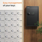 XDeer 122-Keys Key Lock Box Wall Mount with Advanced Anti-Theft Deposit Key Slot & LED Light, Key Cabinet with Combo and Key Lock, Key Safe for Hotels & Office & Companies & Car Dealerships
