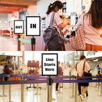 Taiyin 12 Pcs Stanchion Sign Holder Double Sided Sign Frame with Cover Stanchion Top Frames for 8.58 x 12.52 Inches Paper Size for Crowd Control Sentry Stanchions (Black)