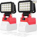 2 Pack LED Work Light Compatible with Milwaukee m18 18V Battery, 40W 6000LM Cordless Work Light with 2 USB Output Port, 145° Adjustable Portable Home Light Accessory Flashlight (Battery NOT Included)