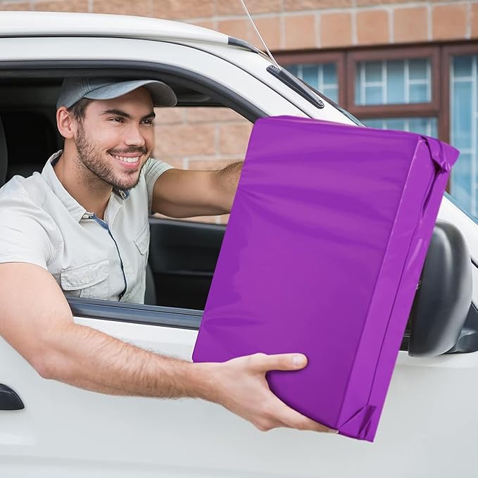 Metronic Poly Mailers 19x24 500 Pack Large Shipping Bags, Strong Adhesive Mailing Bags, Waterproof and Tear-Proof Multipurpose Envelopes for Clothing, Small Business,Boutique, Postal Bags Purple