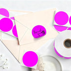 2 inch Dot Stickers Labels Circle Garage Sale Sticker 750Pcs Round Thermal Printer Stickers Printable Writable Price Labels for Yard Sale, Fluorescent Purple