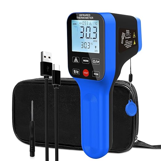 AIOMEST High Temp Thermometer Gun -58℉~2912℉, Pyrometer D:S=30:1 Dual Laser Industrial IR Temperature Meter w/Touch Buttons (NOT for Human Temp)