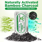 Fridge Ninja Fridge Deodorizer (2 Pack) - More Effective Than Baking Soda - Natural and Unscented Activated Charcoal Refrigerator Deodorizer and Odor Eliminator for Freezers, Coolers, and Lunch Boxes