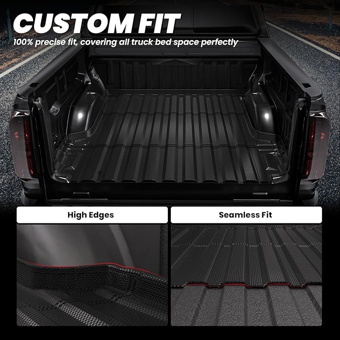 Lasfit Truck Bed Mat for Chevrolet Chevy Colorado/GMC Canyon 2015-2022, Only Fit 5FT Bed, Vehicle Bed Mat Custom Fit Flush All Weather Protection TPE Pickup Car Bed Liner