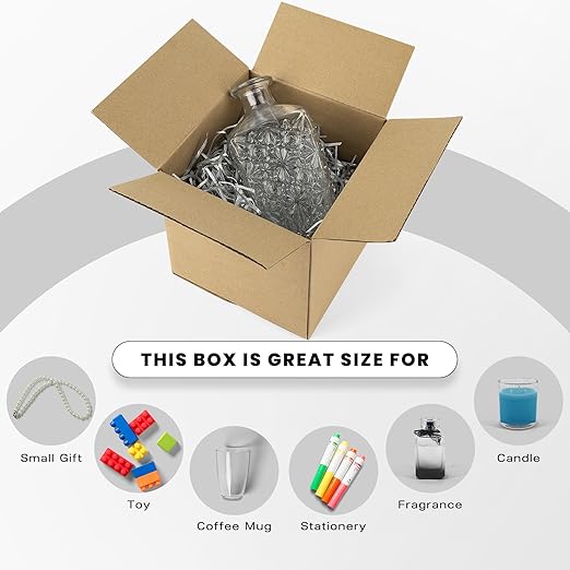 Golden State Art, 7x7x7 Inches Brown Shipping Boxes 28 Pack, Corrugated Cardboard Box for Small Business Mailing, Shipping, Packaging