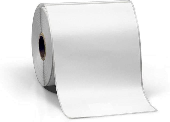 4" X 6" Direct Thermal Perforated Stickers Labels for Shipping Labels, Inventory, and Color Coding - Compatible with Zebra, Rollo, Godex and More (White, 6 Rolls)