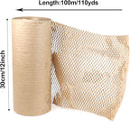 BOMEI PACK Honeycomb Packing Paper Wrap 12"x 328' Recycled Bubble Cushioning Bags Rolls Friendly Transportation and Handling Bags Packing Supplies Materials