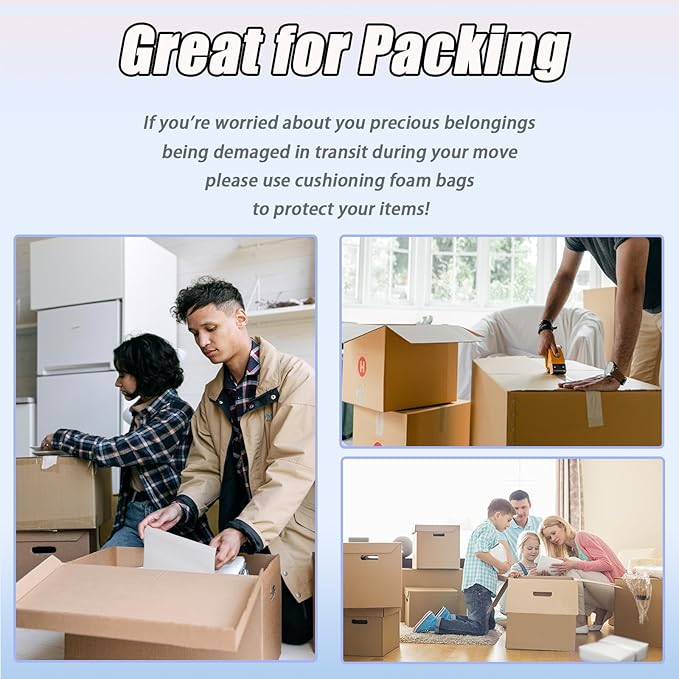 100PCS Cushioning Foam Pouche,8x10Inch Packing Pouche Packing Supplies for Moving and Storing,Foam Pouches for Small Fragile Items/Small Electronic Products/Cosmetic Products/Jewelry/Glasses/Cups