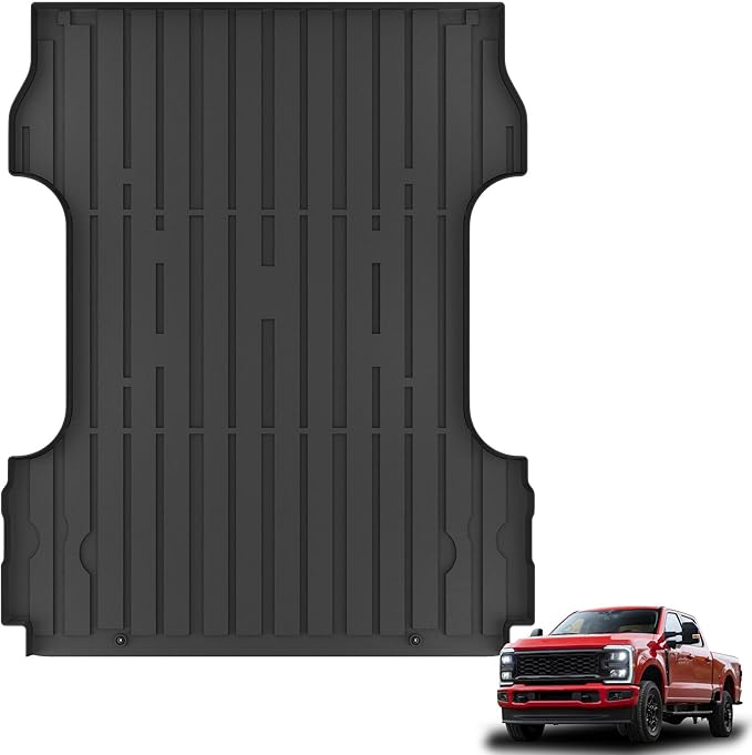 Truck Bed Mat Fit Ford F250 / F350 / F450 2017-2026 (6.75FT Bed), TPE All Weather Truck Bed Liner Cargo Liner SuperDuty Accessories