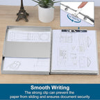 ZCZN Aluminum Clipboard with Storage and Clip Recycled, 2 Pack Clipboard Folders, Sturdy Letter Size Recycle Metal Form Holder for Business Office Medical Professionals, Letter Size (Silver)