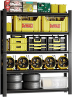 72" H Adjustable Garage Shelving 2500LBS Storage Shelves 5-Tier Heavy Duty Metal Shelves Organization Utility Industrial Shelves Rack for Garage Warehouse Pantry Basement,Black (19.6" D×59" W×72" H)