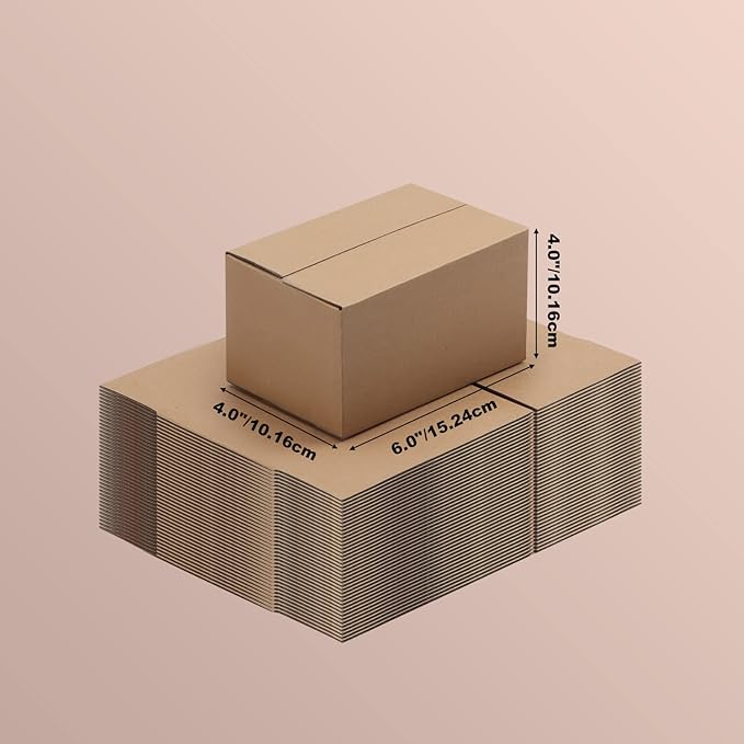 Edenseelake 40 Pack 6x4x4 inches Shipping Boxes Small Cardboard Boxes for Packing, Moving, Mailing, Brown