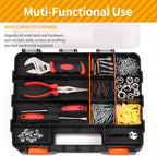 2 Pack Small Parts Organizer, 34-Compartments Hardware Organizer Box, Double Side Storage Case Tools Box with Removable Dividers for Screws, Bolts, Nails, Beads, Jewelry & More