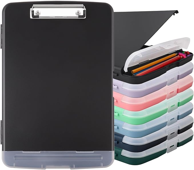 SFLHHDM Clipboard with Storage, Clip Boards 8.5x11, Plastic Clipboards with Pen Holder, Clip Board with Storage Compartments, Nurse Clipboard with Storage for Classroom, Student, Teacher