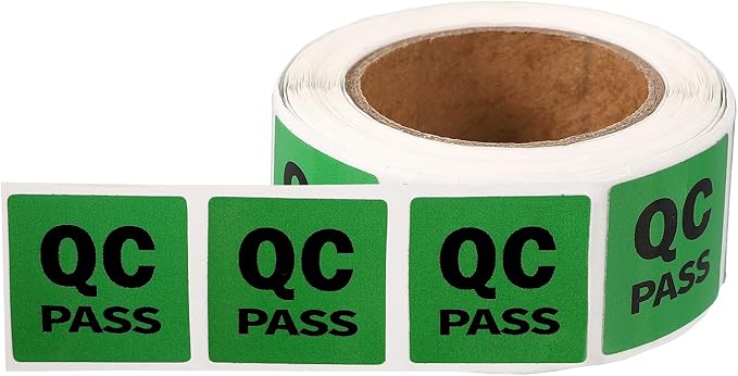 PATIKIL 360 Pcs 1 Roll QC Pass Labels, 1 Inch Square Inventory Control Adhesive Round Labels Food Service Quality Control Stickers for Warehouse Management Inspection, Green