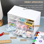 Amyhill 6 Pcs Mini Drawer Organizer Small Organizer with 9 Drawers Plastic Desktop Craft Storage Box for Office Home Room Jewelry Cosmetics Collection(White)