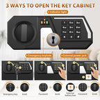 144 Keys Fireproof Cabinet Safe With Adjustable Hook Plates and Tags, Anti-Theft Lock Box Wall Mount With Combination Lock, Organizer for Home Office Garage