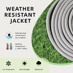 EP 50 Ft Outdoor Extension Cord, 12/3 SJTW Heavy Duty Extension Cable with 3 Prong Grounded Plug, 15 AMP Power Cord for Lawn, Garden, Appliances, Gray