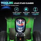 Electric Stair Climbing Dolly, 1250W Electric Stair Climbing Hand Truck, 900lbs Max Load Capacity, 3 Mode Folding Stair Climber Hand Trucks with Telescopic Handle for Moving Furniture (Green)