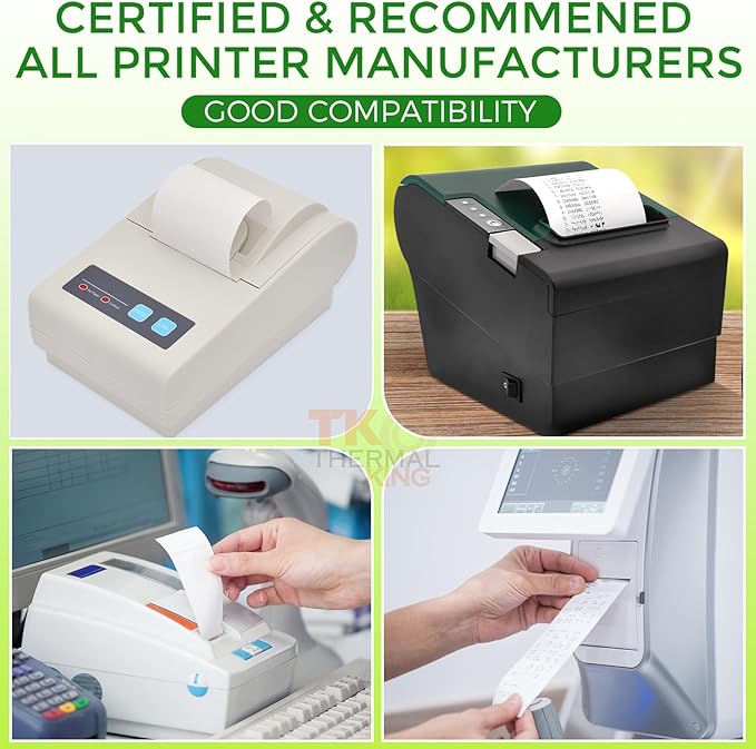 (50 Rolls) 2 1/4" x 165' Thermal Paper, POS Receipt Paper for Retail Business Cash Register, Fits Most Credit Card Terminal