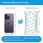 Desiccant Packs – 500 Gram 6 Packs Silica Packets for Moisture Control, Silica Gel Car Dehumidifier by Reusable, Large Moisture Absorbers for Electric Tool, Basement, 3D Filaments and Safes