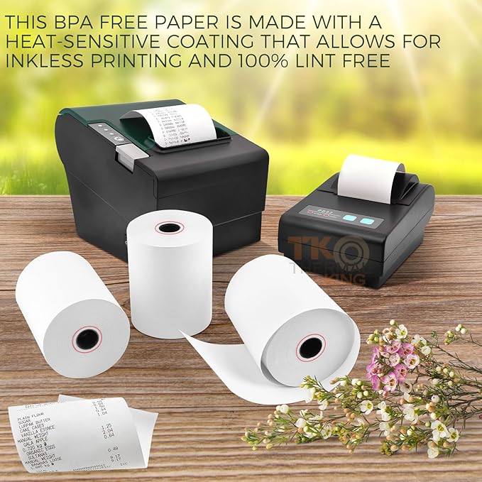 (10 Rolls) 3 1/8" x 190' Thermal Paper, POS Receipt Paper for Retail Business Cash Register, Fits Most Credit Card Terminal