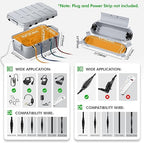 RESTMO 5-Piece Outdoor Waterproof Electrical Box Set – 12.5" x 8.5" x 5" Large & 7.1" x 2.3" x 2.3" Small, Weatherproof Boxes for Power Strip, Outlet, Plug, Socket, Timer, Holiday Light, Light Gray