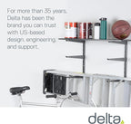 Delta Heavy Duty Lumber Storage Rack Cycle, Holds Up To 800 lbs - Easy to Install Wood Storage Rack With Fully Adjustable Arms - Steel Construction Storage Solution For Garage, Basement & Pantry