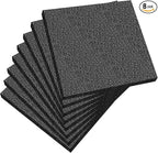 Frienda 8 Pcs Polyethylene Foam Sheet, 12 x 12 x 0.5 Inch Cuttable Packing Foam Pad Cushioning for Tool Box, Cases Craft Shipping Moving and Storage (Black)